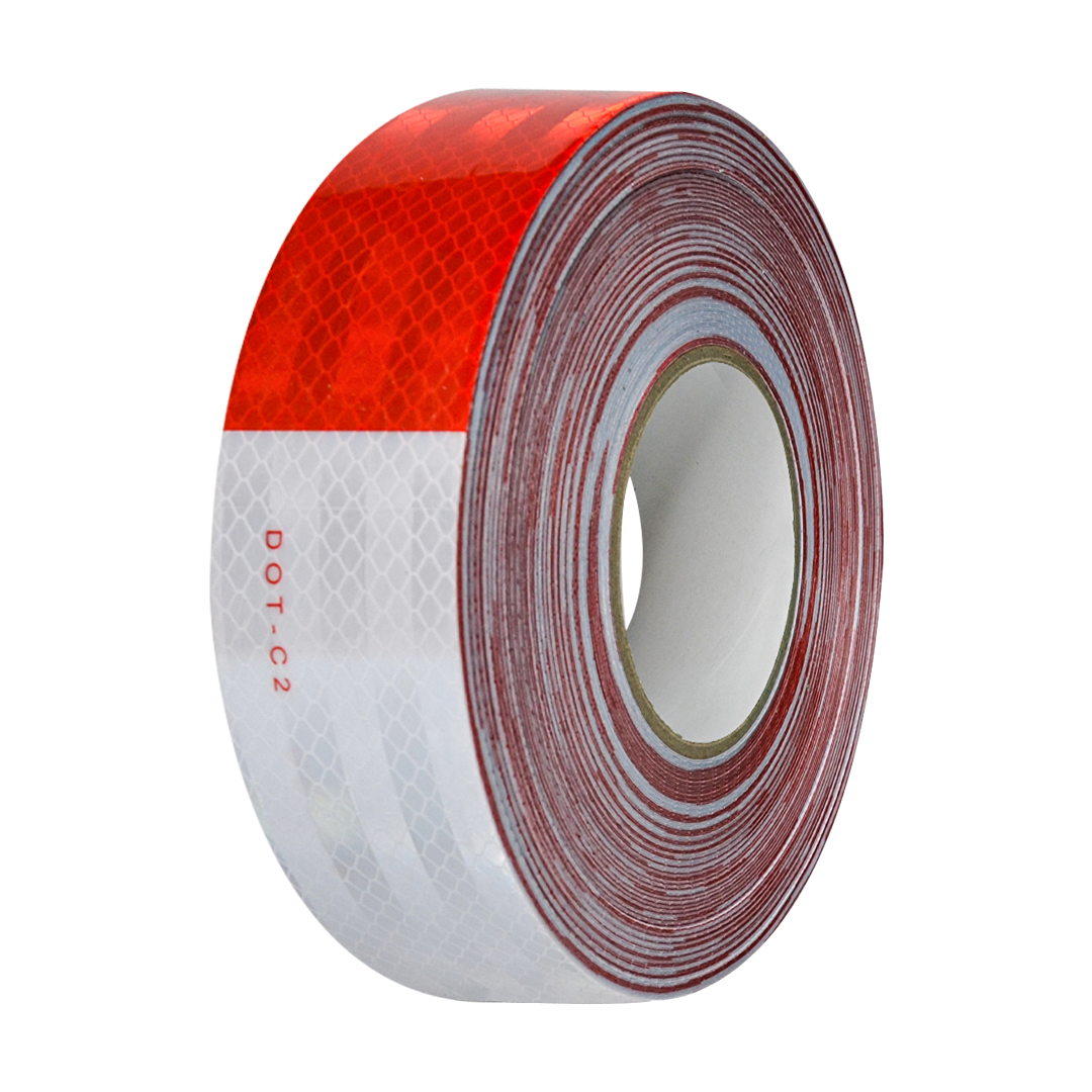 CINTA PET REFLEJANTE 2"X45M LAMIRA BLANCO/ROJO LS-4585